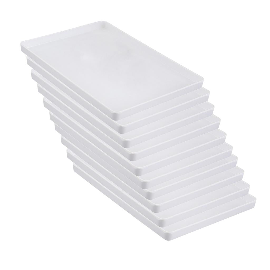 10pcs Melamine Hotel Serving Tray Dishes Cup Glass Cake Set White G 29x21cm