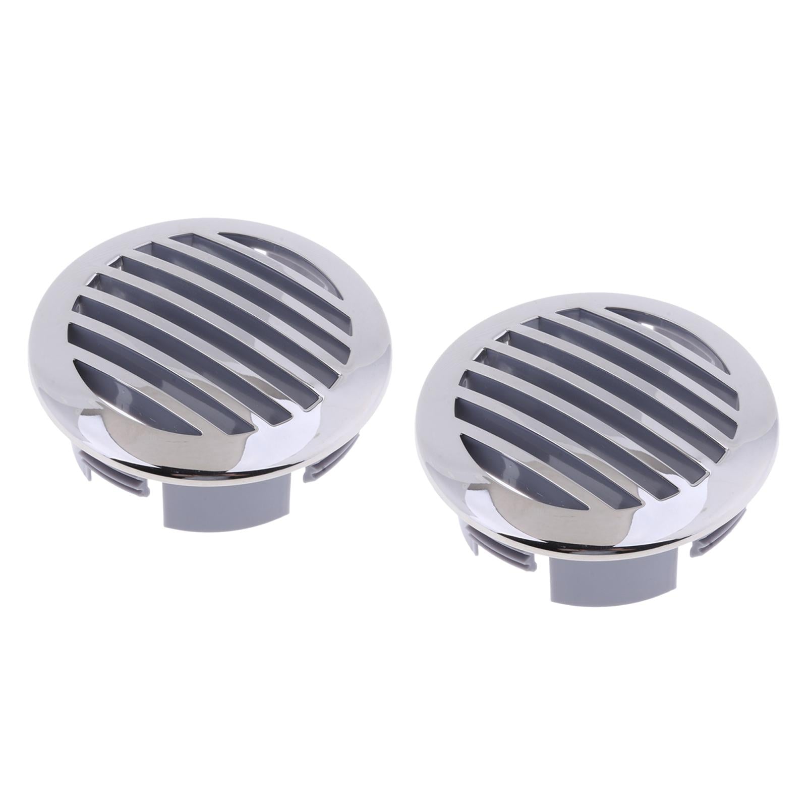 2Pcs RV Boat 3 76mm Stainless Steel Curved Clad Airflow Vent 81932SS-HP"