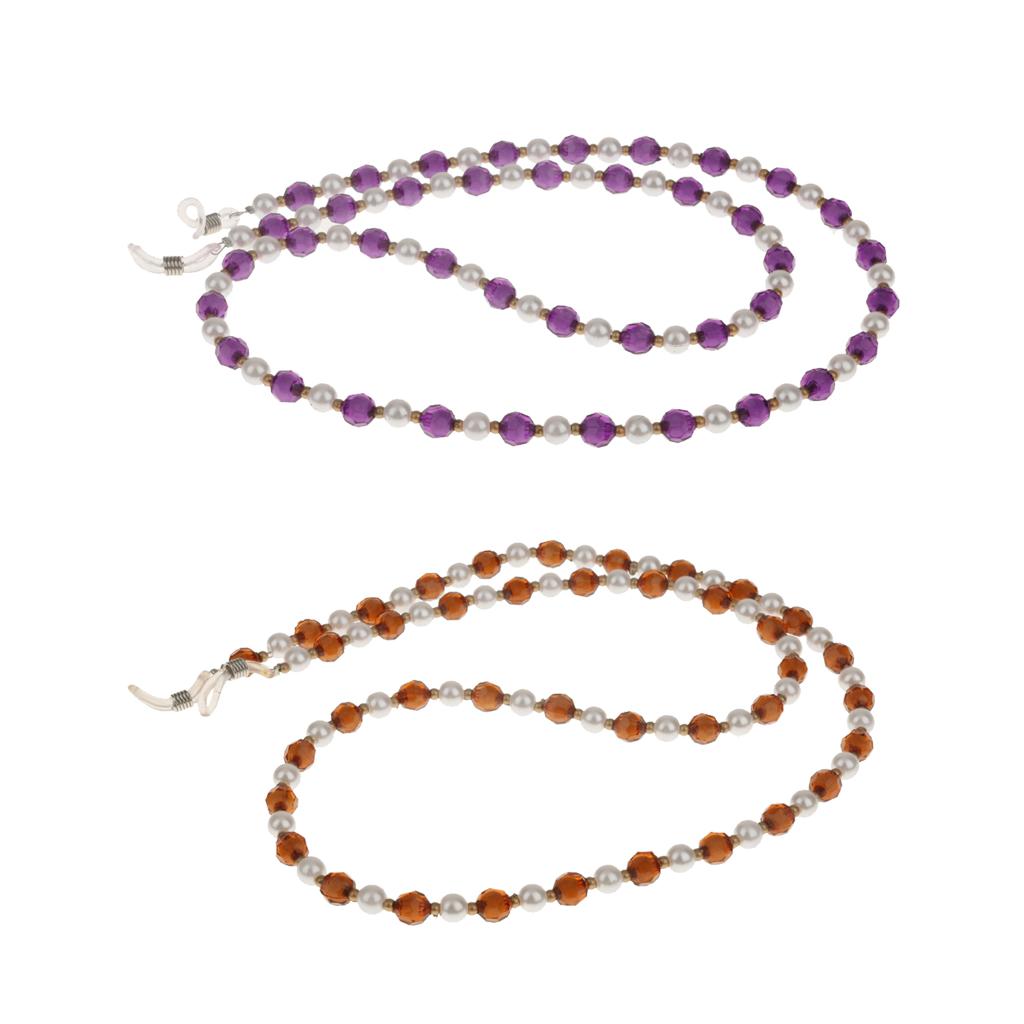 2 Pieces Acrylic Eyeglass Chain Necklace Glasses Sunglass Neck Lanyard Cord