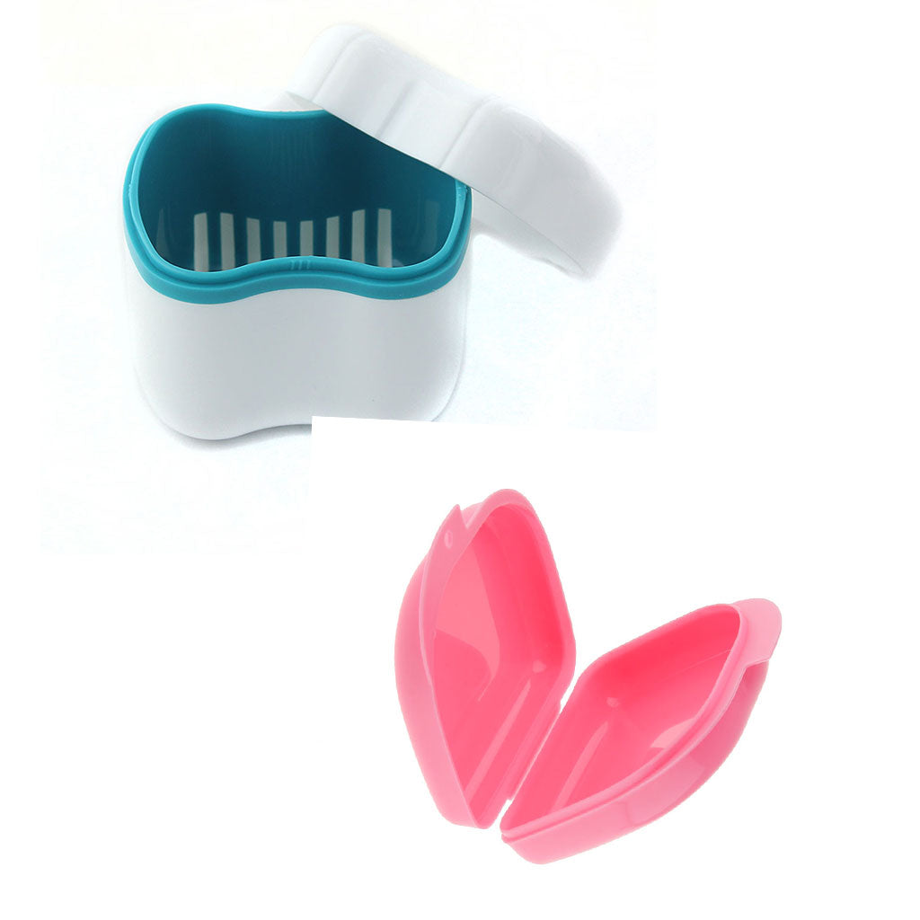 2 Pieces Denture Box Teeth Orthodontic Case False Teeth Mouthguard Container
