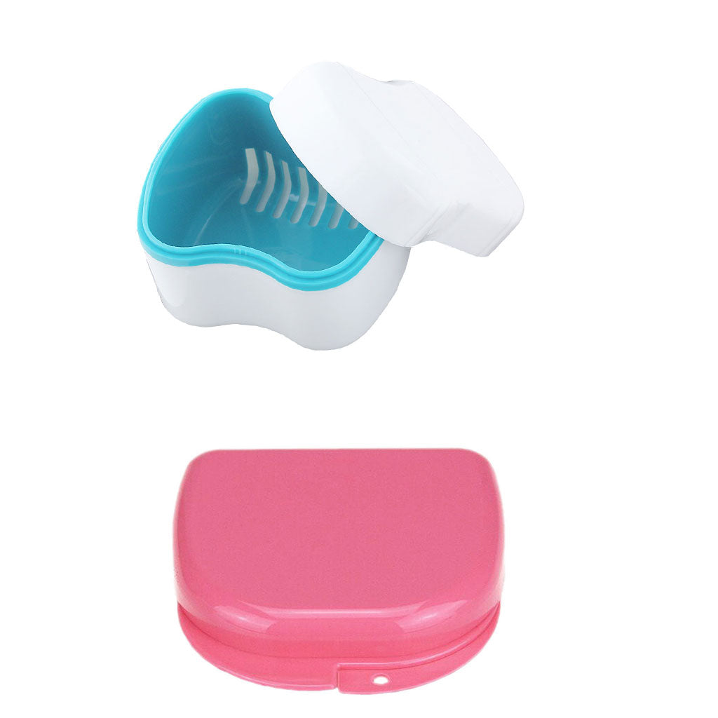 2 Pieces Denture Box Teeth Orthodontic Case False Teeth Mouthguard Container