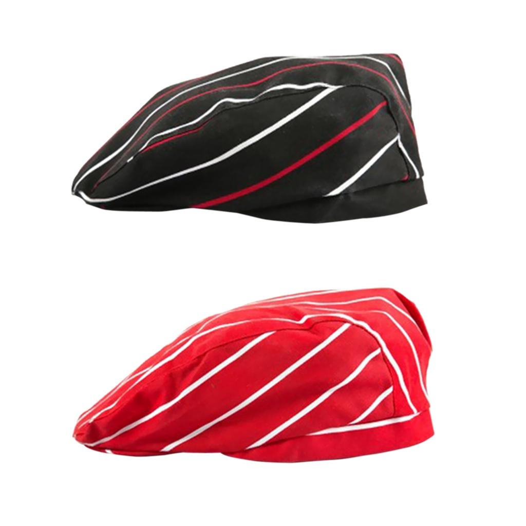 2 Pieces Catering Restaurant Cafe Chef Cook Baker Waiter Beret Hat Skull Cap