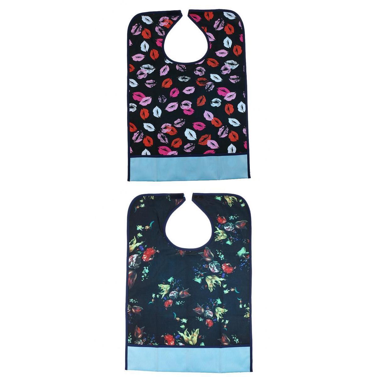 2 Pieces Reusable Adult Bib Mealtime Cloth Protector Disability Aid Apron 02