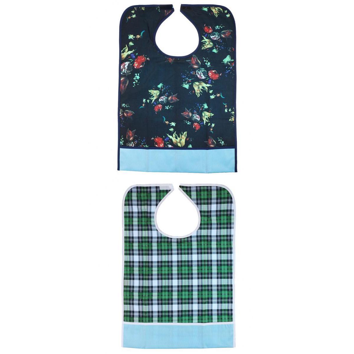 2 Pieces Reusable Adult Bib Mealtime Cloth Protector Disability Aid Apron 03