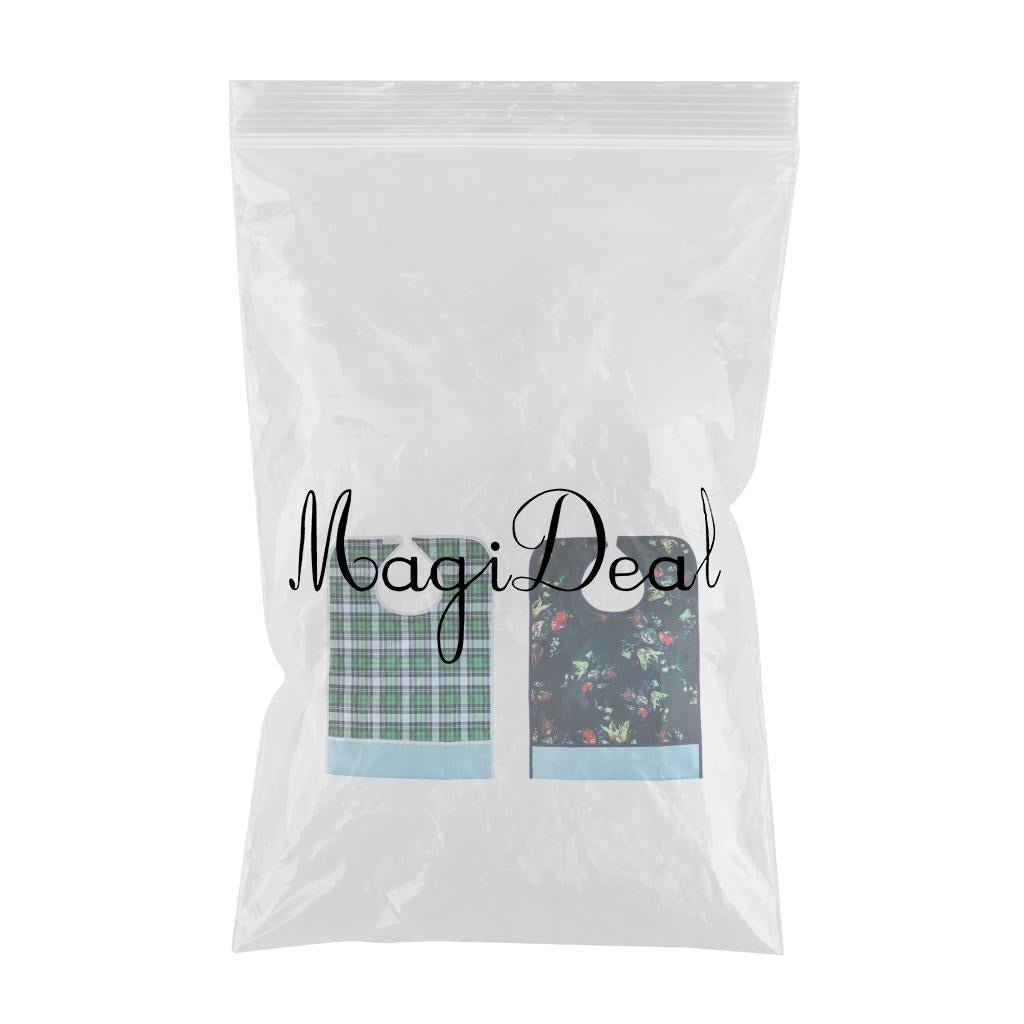2 Pieces Reusable Adult Bib Mealtime Cloth Protector Disability Aid Apron 03