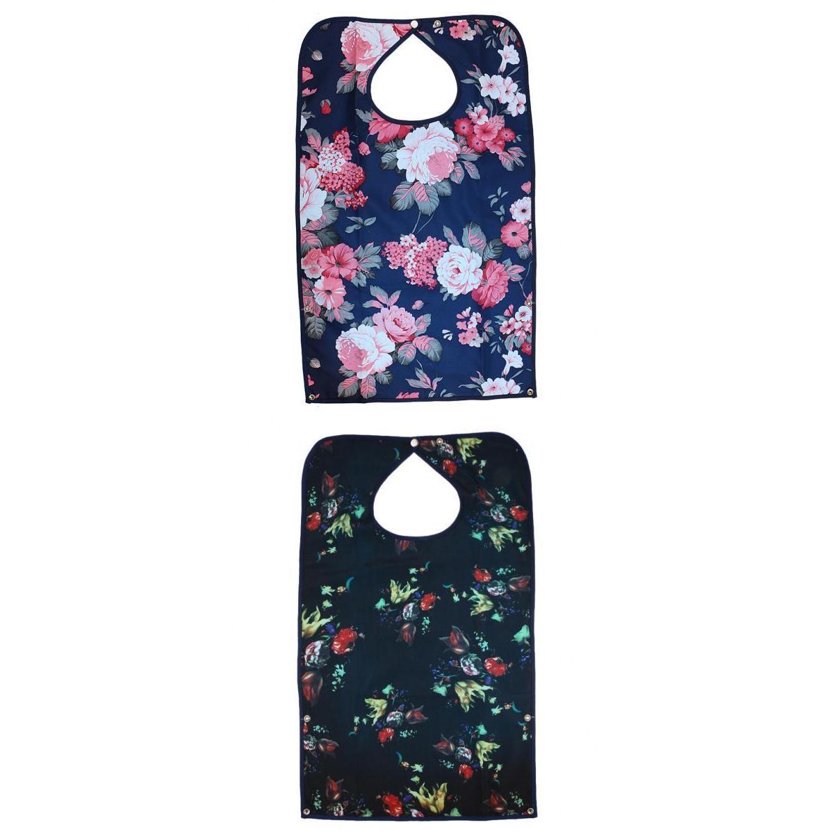 2 Pieces Reusable Bib Mealtime Cloth Protector Disability Aid Apron 3#