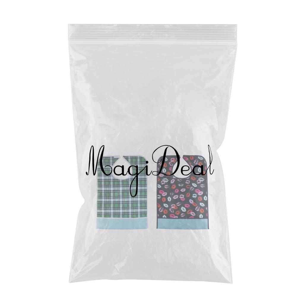 2 Pieces Reusable Adult Bib Mealtime Cloth Protector Disability Aid Apron 05
