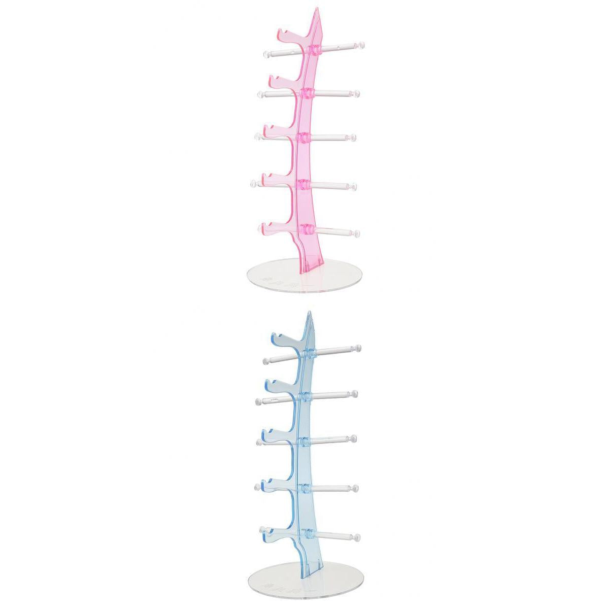 2 Pieces Glasses Display Stand Rack Sunglasses Holder Shelf Organizer 5-Tier