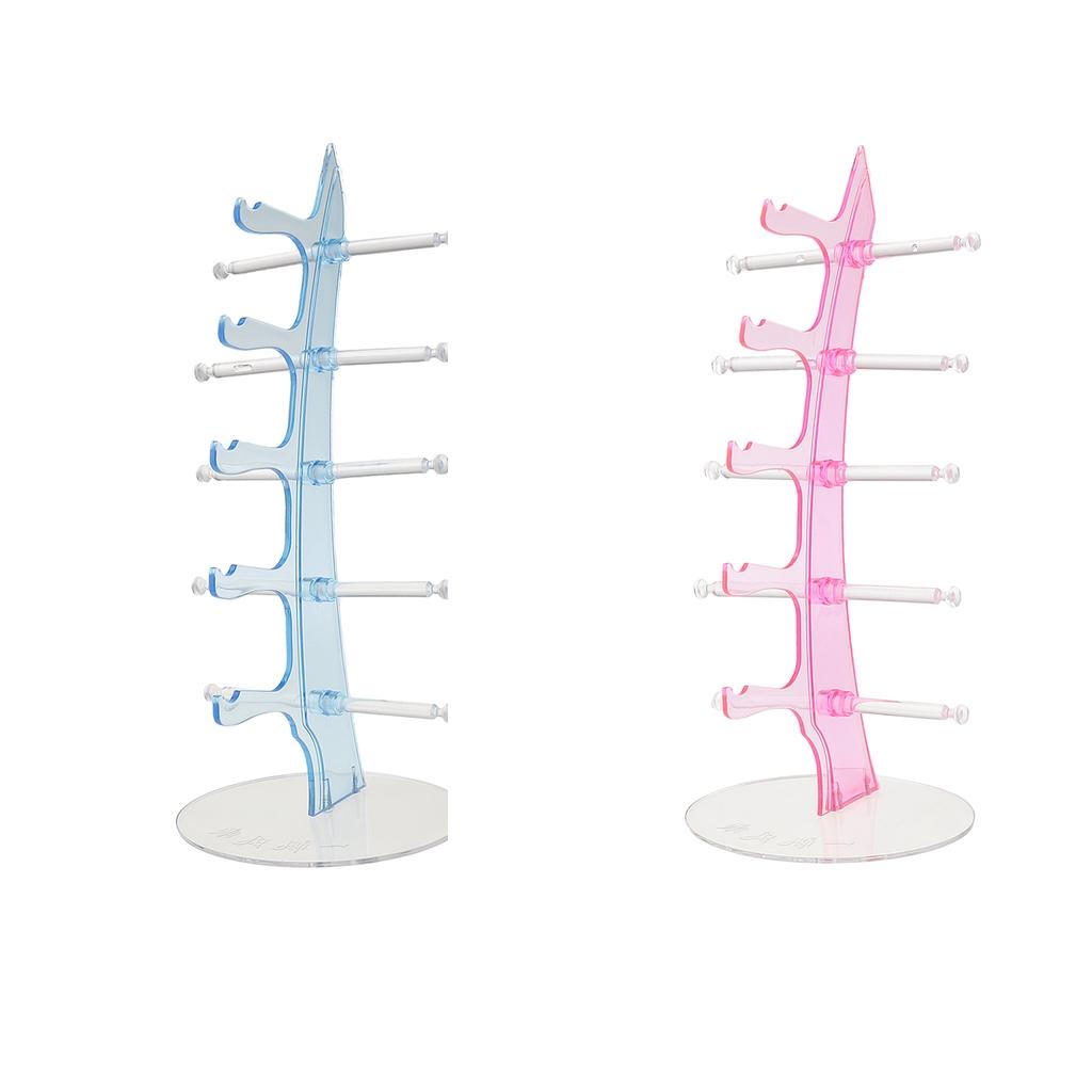 2 Pieces Glasses Display Stand Rack Sunglasses Holder Shelf Organizer 5-Tier