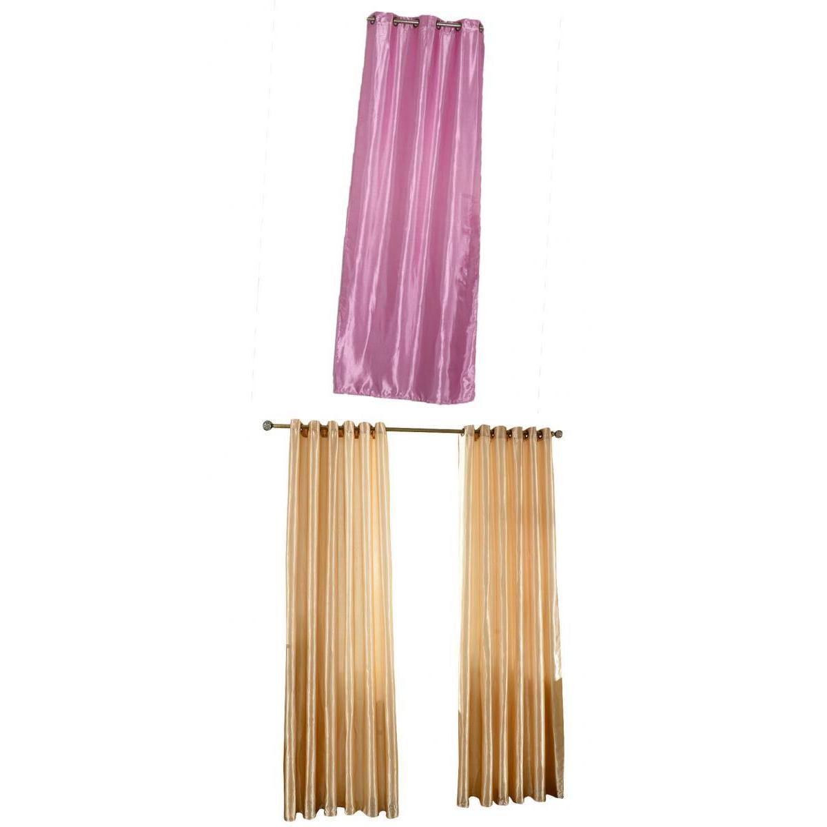 100x250cm Jacquard Window Curtain Bedroom Drape Blind Punch Purple+Coffee