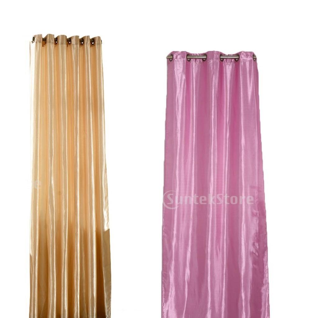 100x250cm Jacquard Window Curtain Bedroom Drape Blind Punch Purple+Coffee