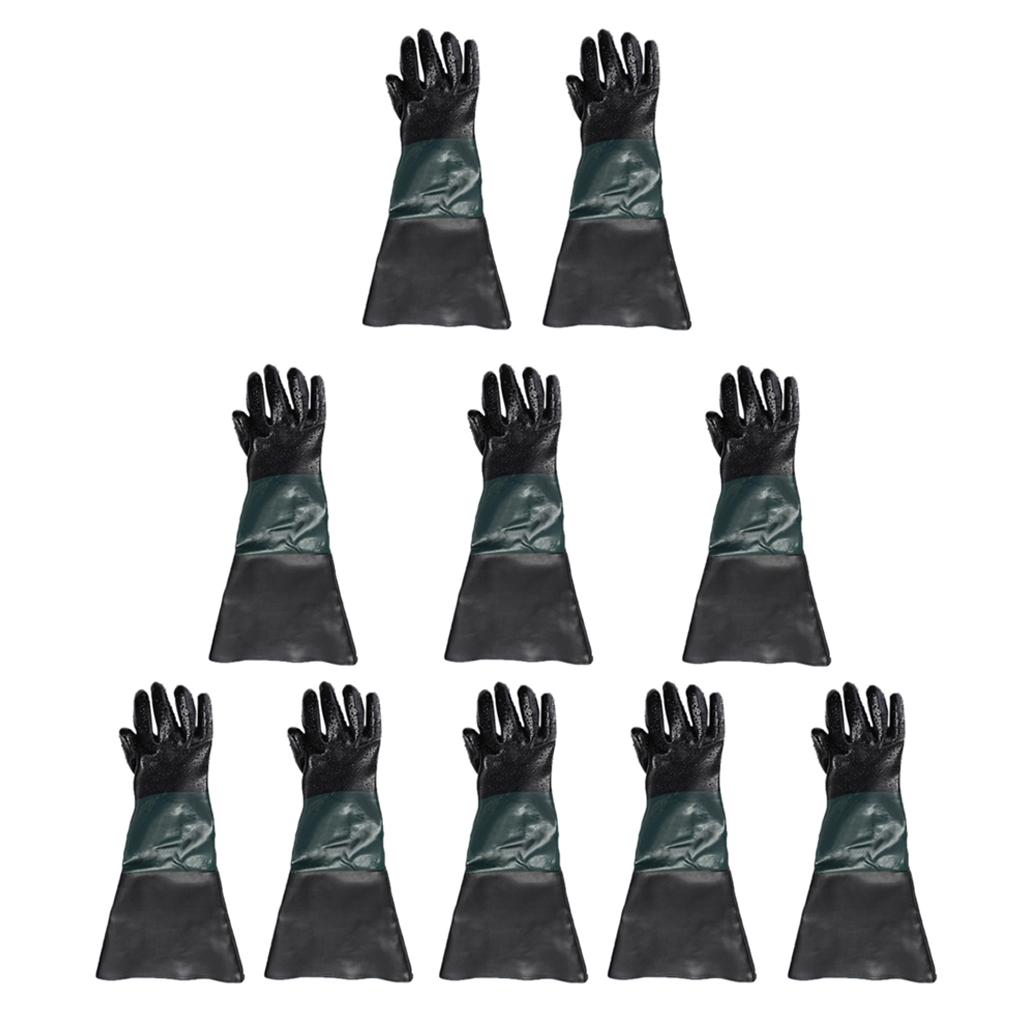 10x Left Hand Protective Working Gloves for Sand Blaster Blast Cabinet 60cm