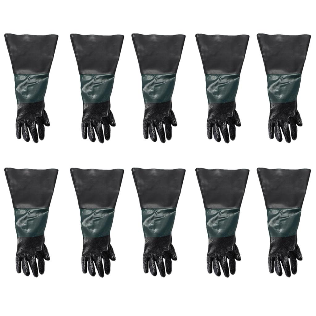 10x Left Hand Protective Working Gloves for Sand Blaster Blast Cabinet 60cm