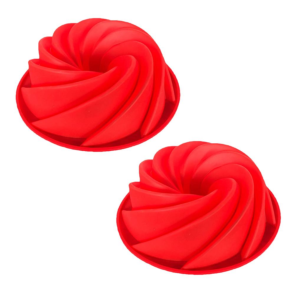2 Pack Silicone Heritage Cake Bake Pan Swirled Plates Cake Mold