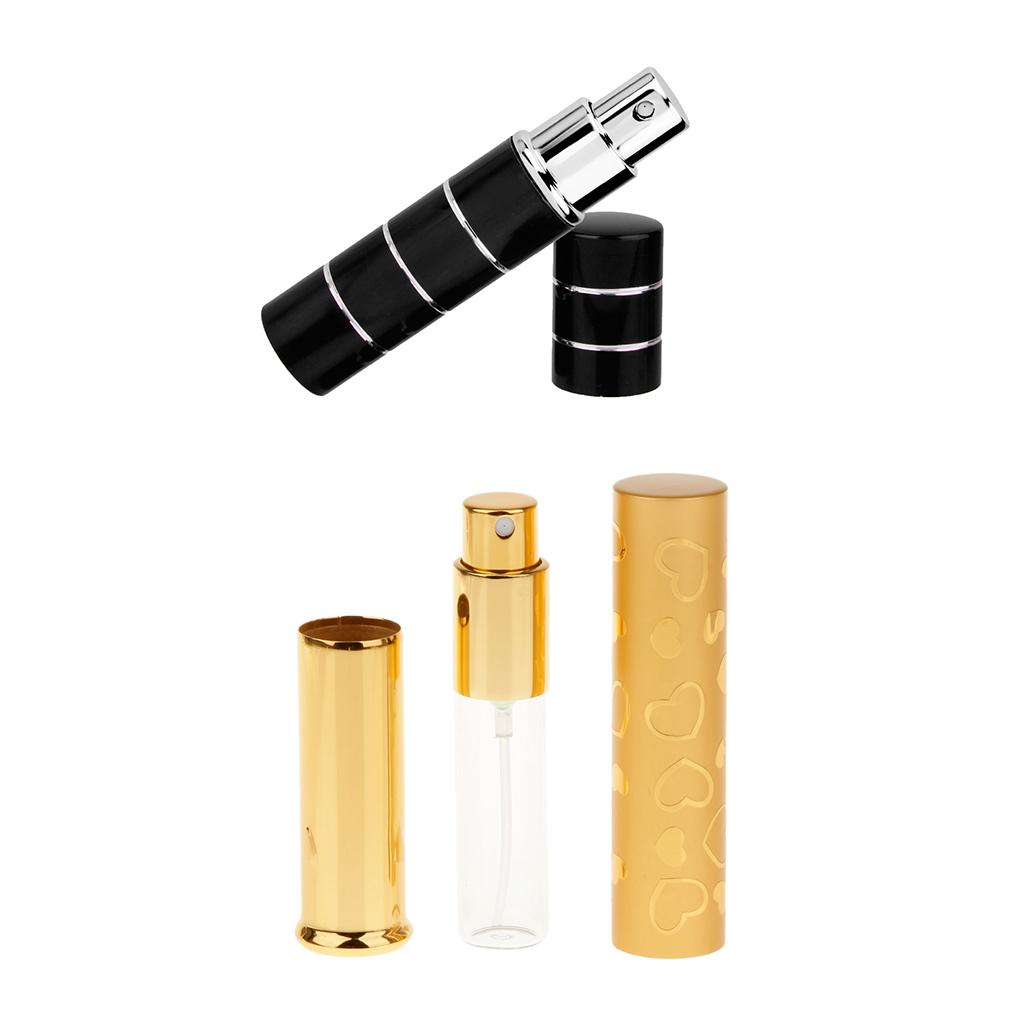 2 Pieces Travel Portable Refillable Empty Perfume Makeup Bottles 10ml 7ml