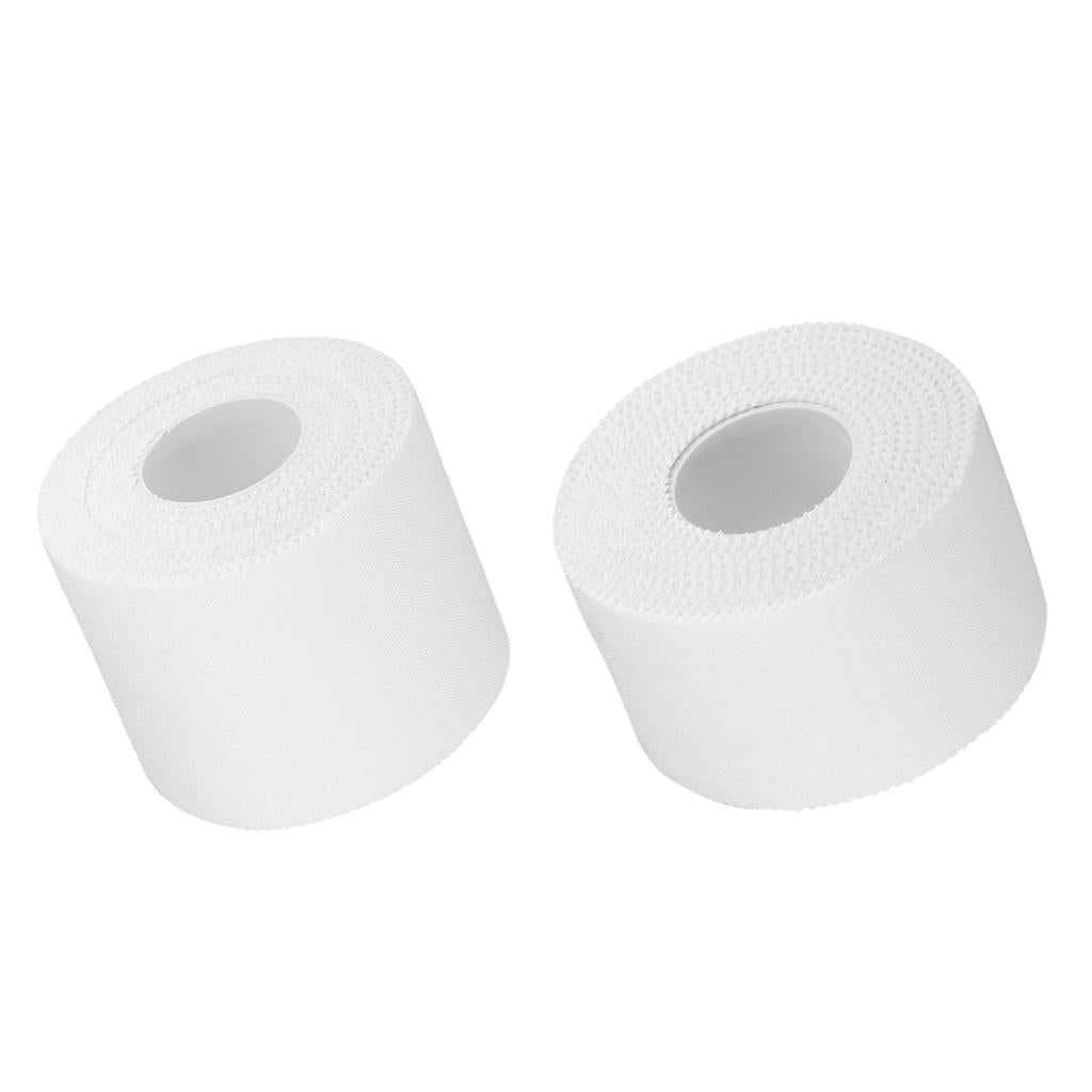 2 Pieces Cotton Self Adherent Bandage Sports First Aid Wrap Tape Rolls White