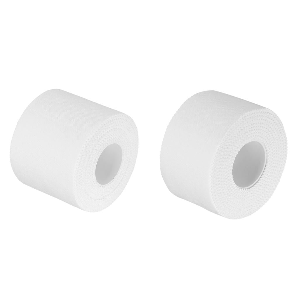 2 Pieces Cotton Self Adherent Bandage Sports First Aid Wrap Tape Rolls White
