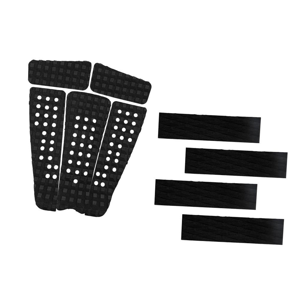 5 Pieces Square Grooved EVA Surfboard SUP Traction Deck Grip with 4 Tail Pad