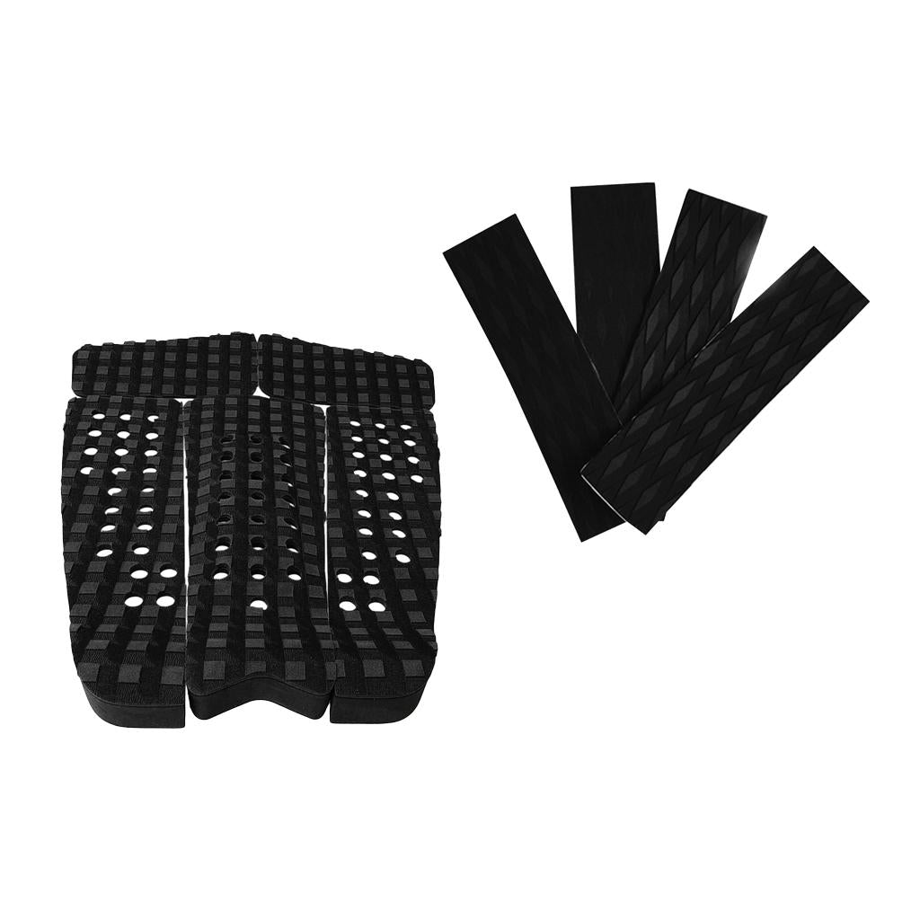 5 Pieces Square Grooved EVA Surfboard SUP Traction Deck Grip with 4 Tail Pad