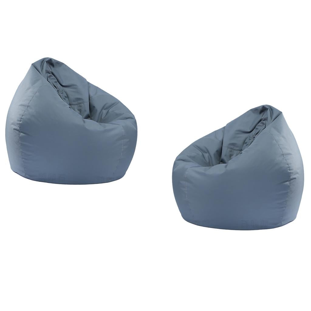 2 Pieces Waterproof Stuffed Animal Storage Bean Bag Cover Gray
