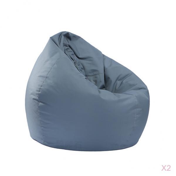 2 Pieces Waterproof Stuffed Animal Storage Bean Bag Cover Gray