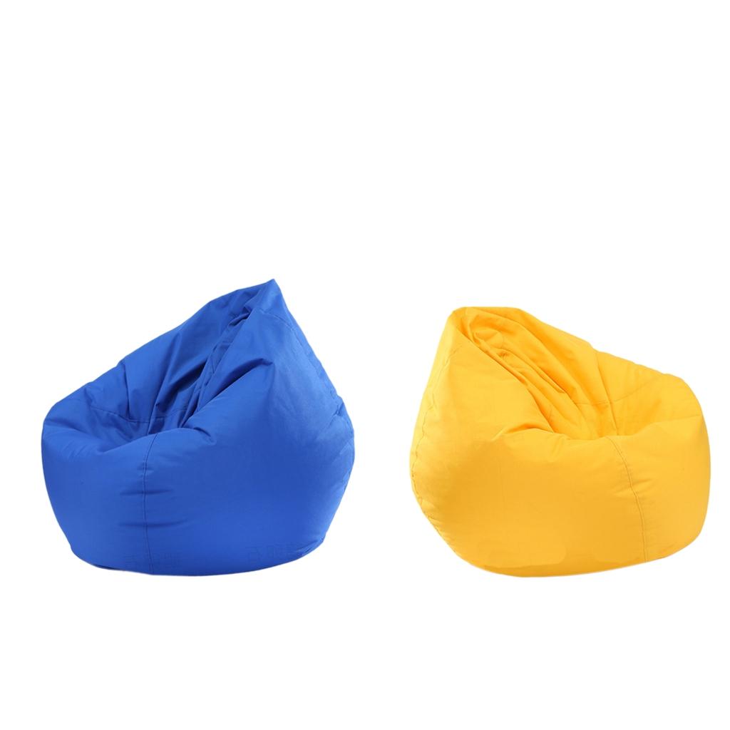 2Pieces Waterproof Stuffed Animal Storage Bean Bag Cover Royal Blue & Yellow