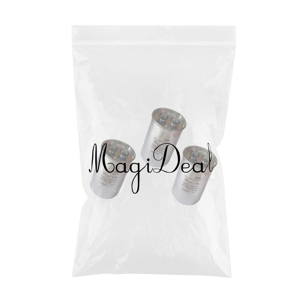 3Pcs 35UF 450V 50/60 Hz Universal Motor Start/Motor Run Capacitor WaterProof
