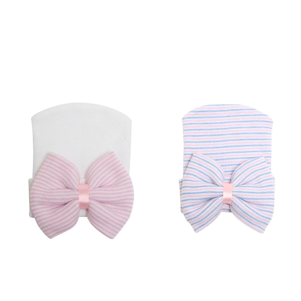 2Pcs Beanie Hat for Newborn Baby Infant Girl Toddler Headwear