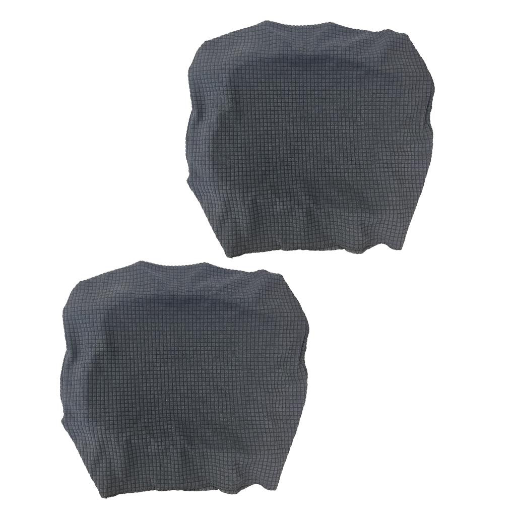 2Pcs Waterproof Stretch Dining Chair Cover Wedding Banquet Party Gray