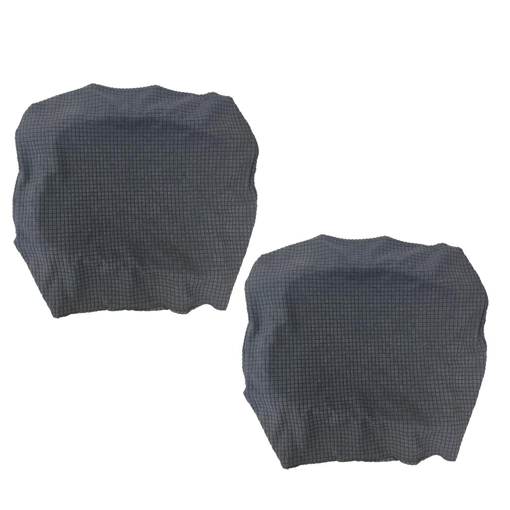 2Pcs Waterproof Stretch Dining Chair Cover Wedding Banquet Party Gray