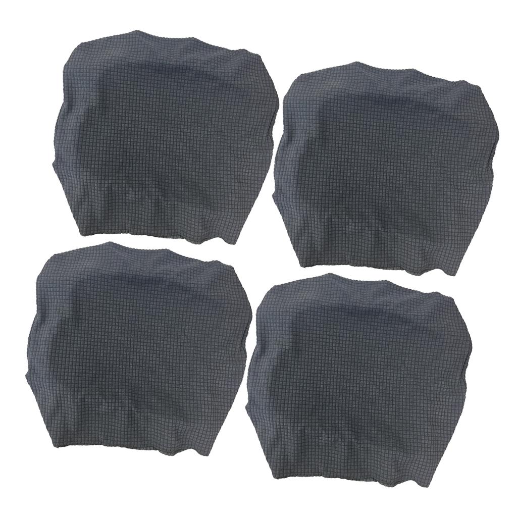 4Pcs Waterproof Stretch Dining Chair Cover Wedding Banquet Party Grey