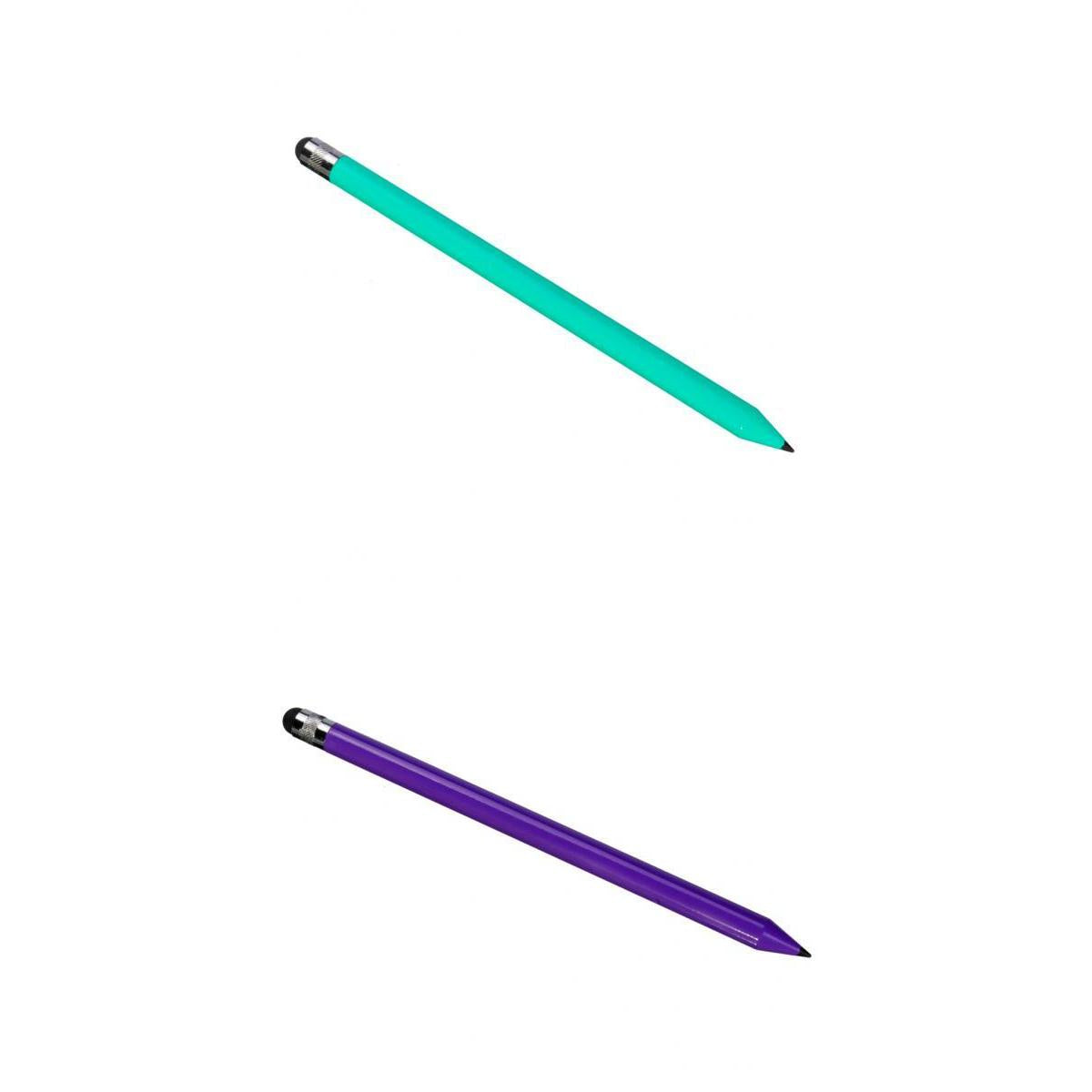 Capacitive Pencil Pen Stylus for iPhone iPad Tablet Phone Light Blue+Purple