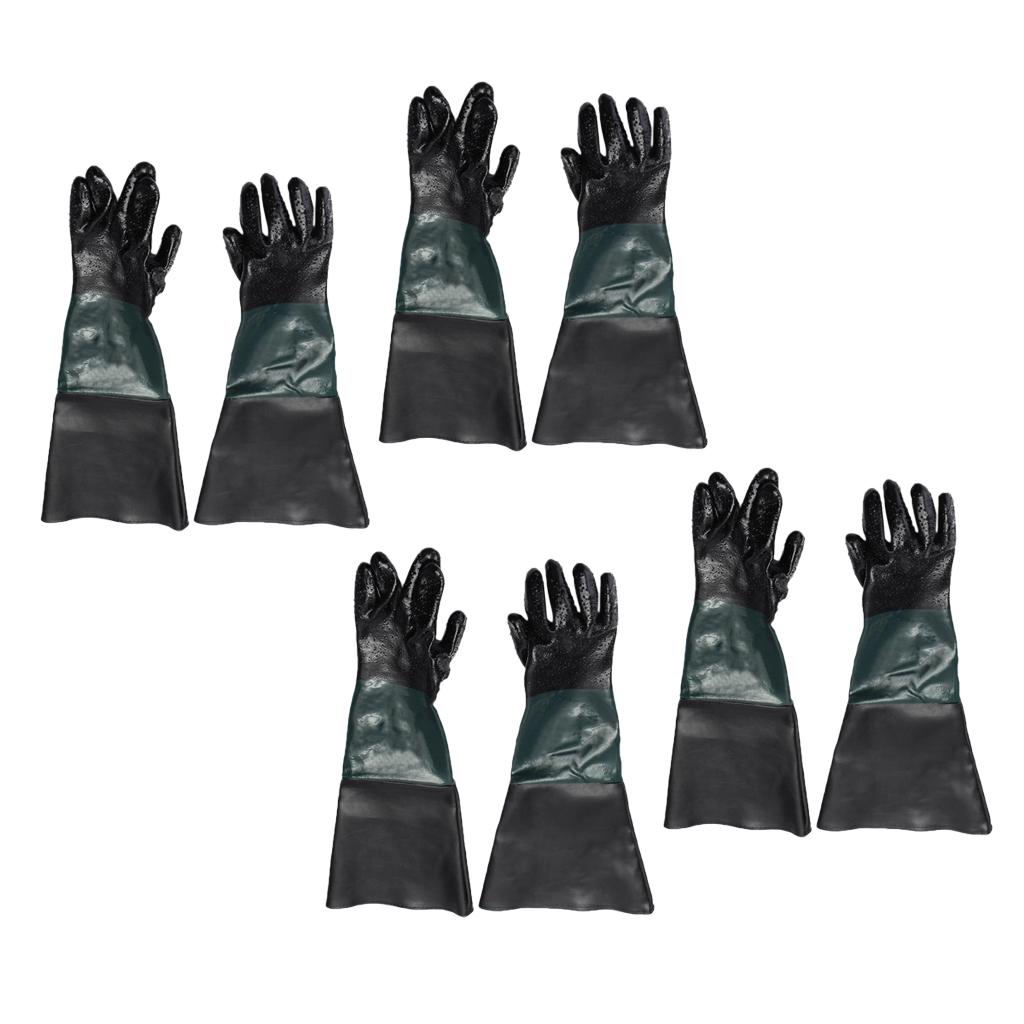 4 Pairs of 60cm Replacement Labour Protection Gloves For Sand Blasting