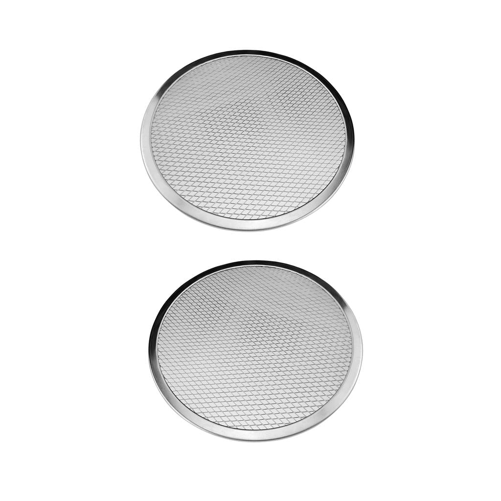 2pcs Aluminium Flat Mesh Pizza Screen Oven Baking Tray Net Bakeware 16inch