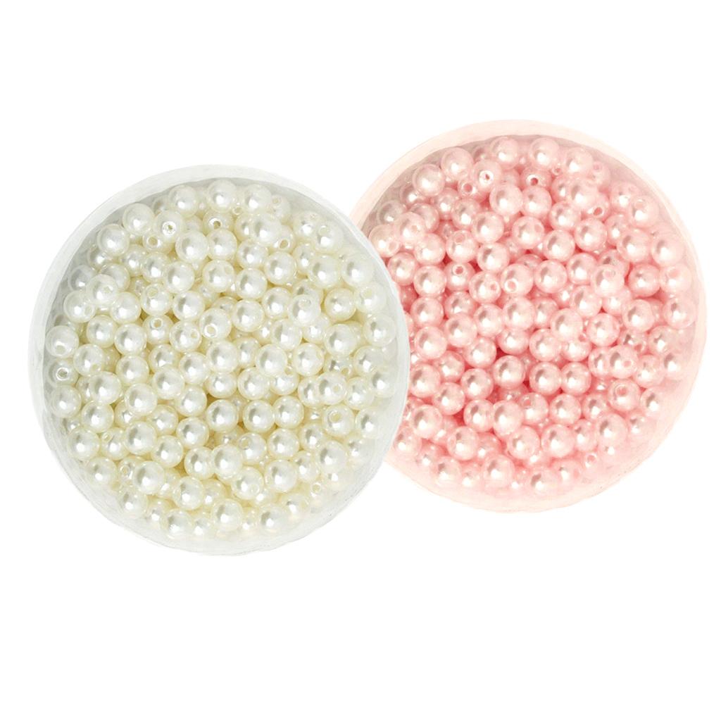 1000 Pieces 6mm Round Imitation Pearl Loose Spacer Beads DIY Jewelry Crafts