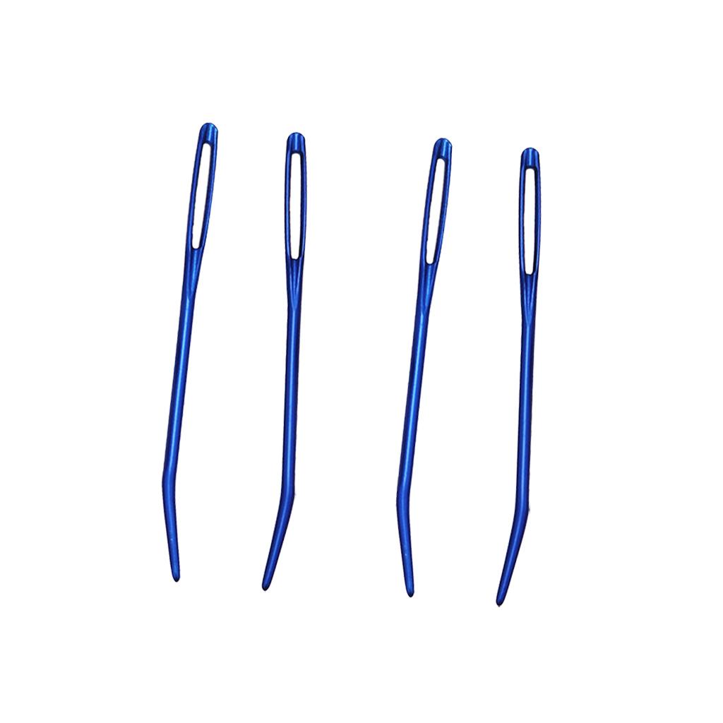 4pcs Aluminium Large-eye Bent Tip Tapestry Darning Needles Knitting Craft