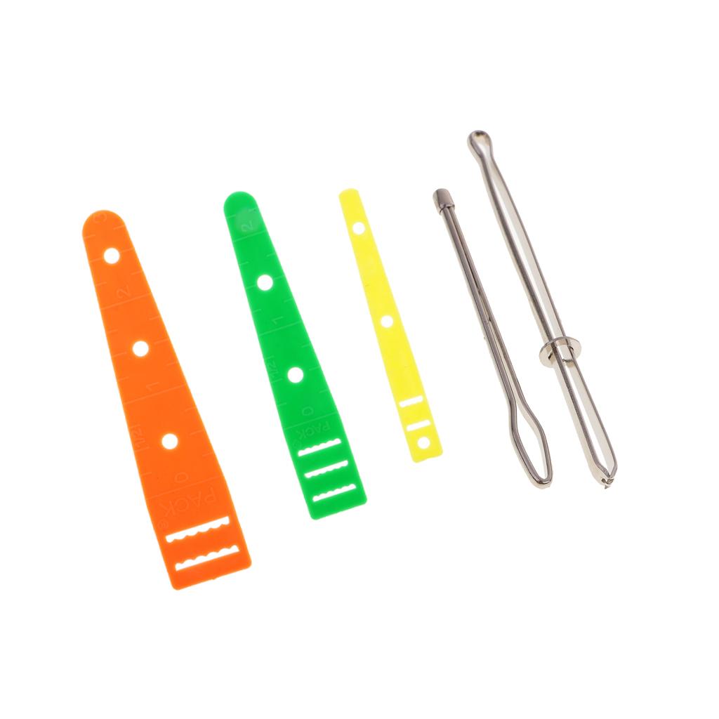 5pcs Assorted Bodkin Needles Threader Tweezers Elastic Threaders Guides