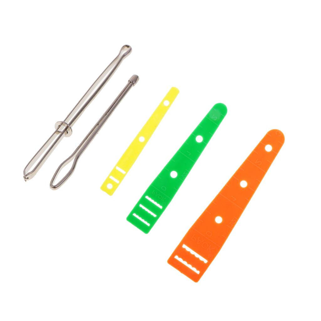 5pcs Assorted Bodkin Needles Threader Tweezers Elastic Threaders Guides