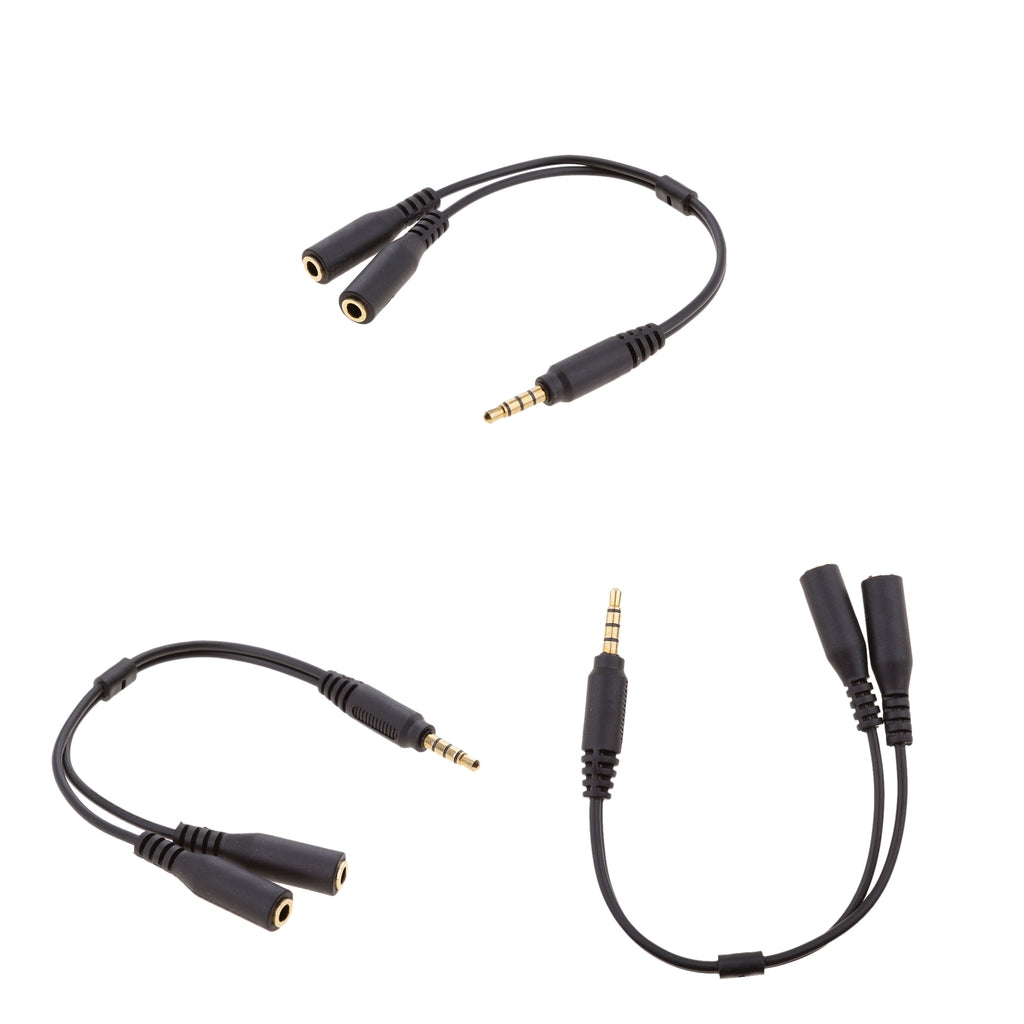 3 Pieces 3.5mm Splitter Mic And Audio Male to Female Adapter for PS4 PC