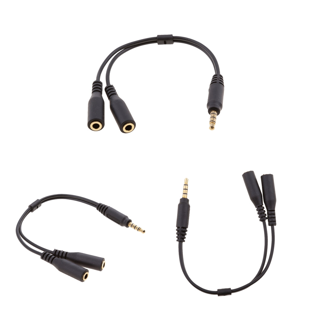 3 Pieces 3.5mm Splitter Mic And Audio Male to Female Adapter for PS4 PC