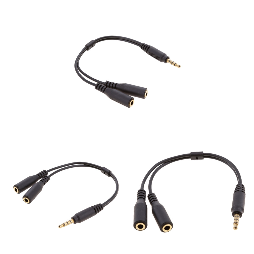 3 Pieces 3.5mm Splitter Mic And Audio Male to Female Adapter for PS4 PC