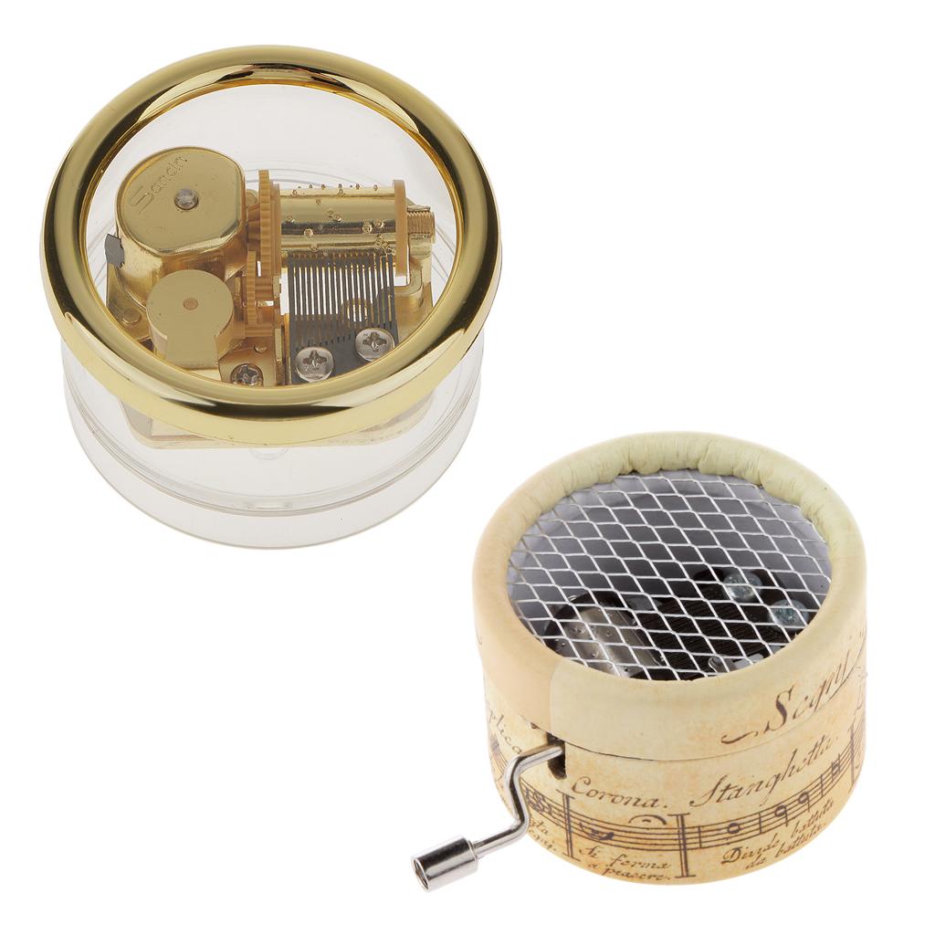 2pcs Hand Crank Clockwork Music Box Wind-up Music Box Paper Melody Box Gift