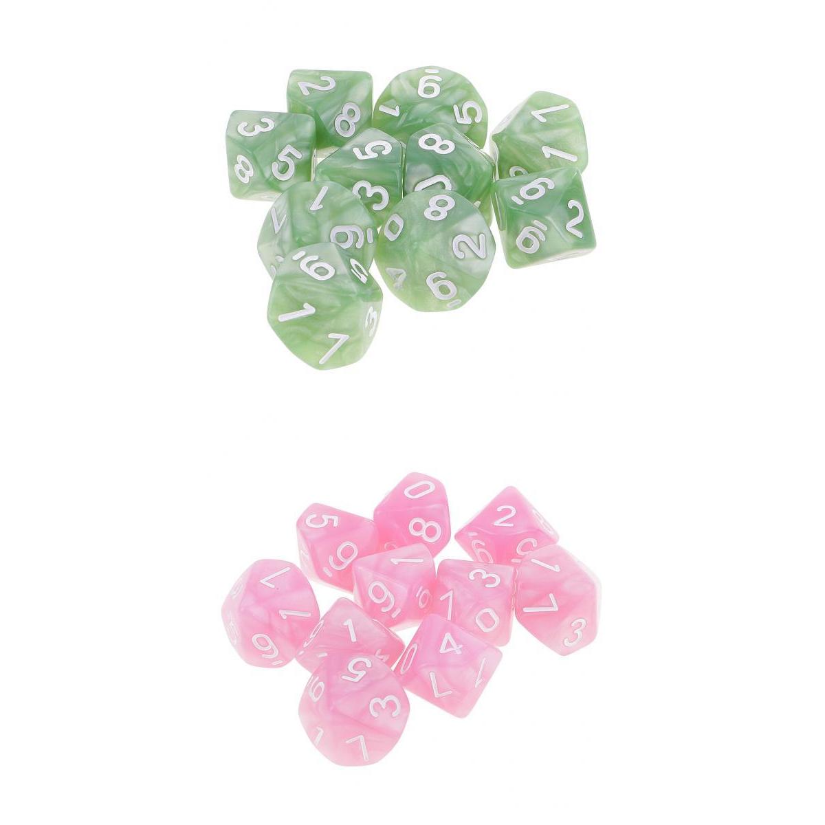 20pcs 10 Sided D10 Polyhedral Dice for DnD Board Game