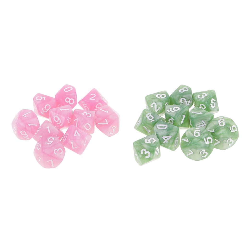 20pcs 10 Sided D10 Polyhedral Dice for DnD Board Game