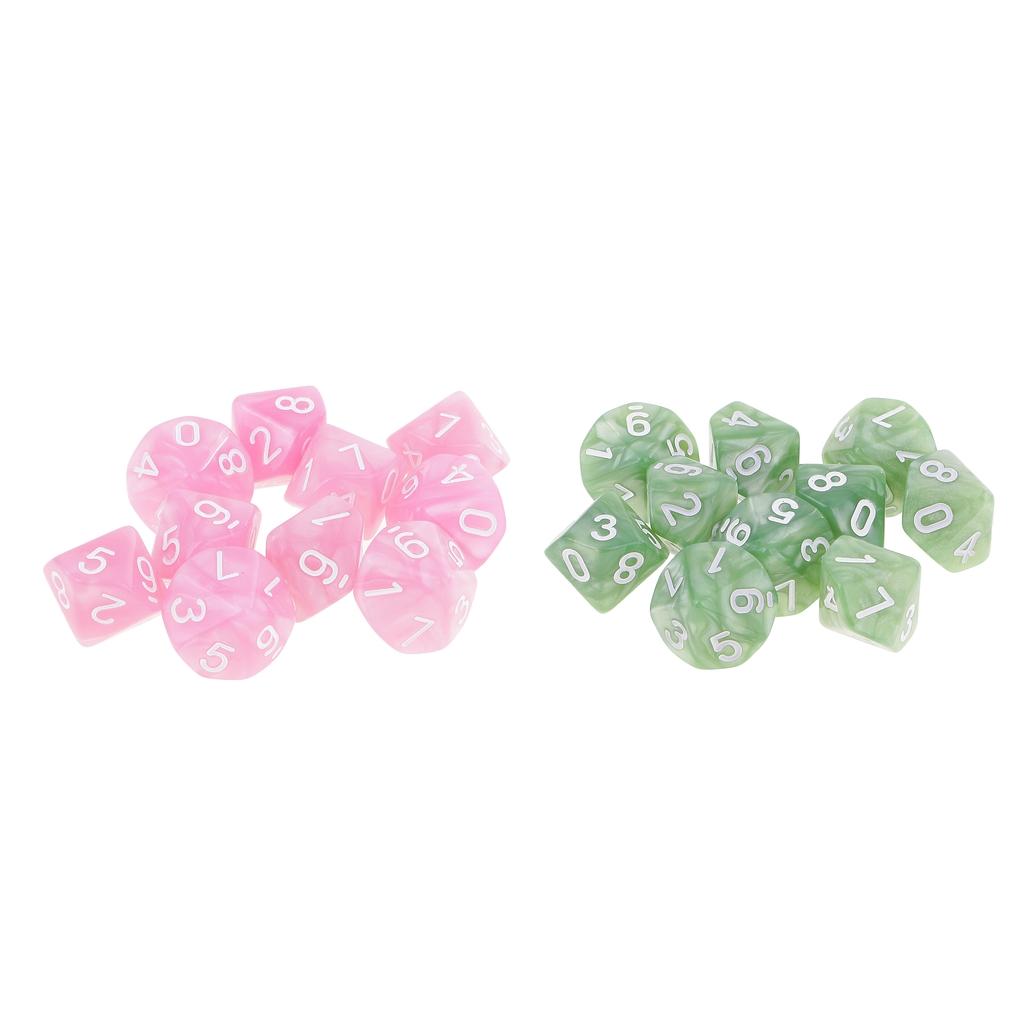 20pcs 10 Sided D10 Polyhedral Dice for DnD Board Game
