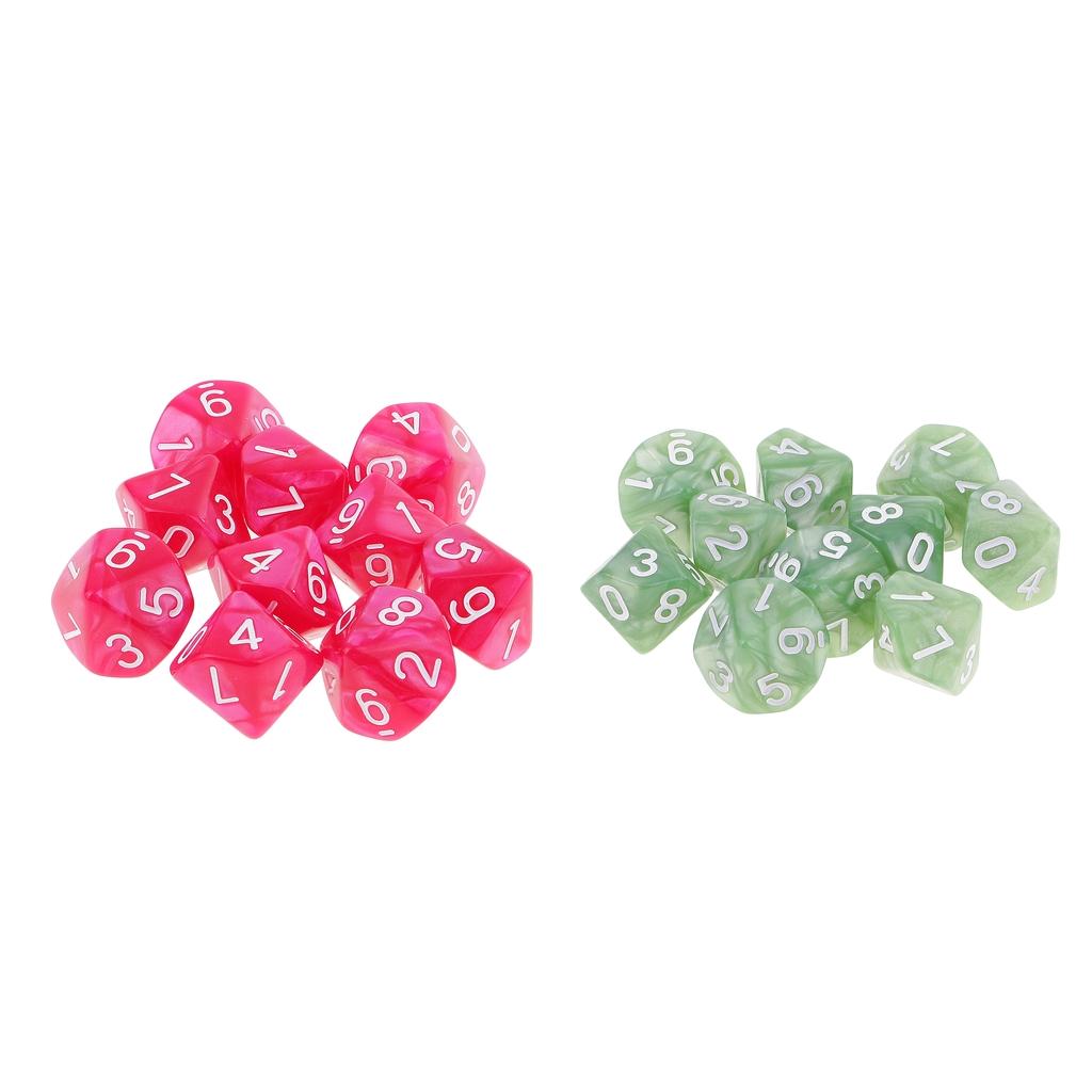 20pcs 10 Sided Dices D10 Polyhedral Dice for Dungeons and Dragons Game