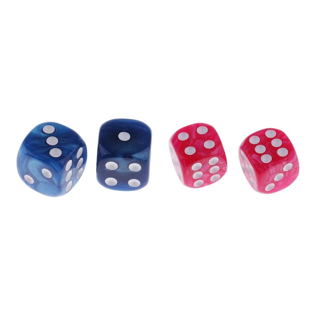 20 Pieces Plastic 6-sided Digital Dice D6 for Party Bar Table Game Pink+Blue