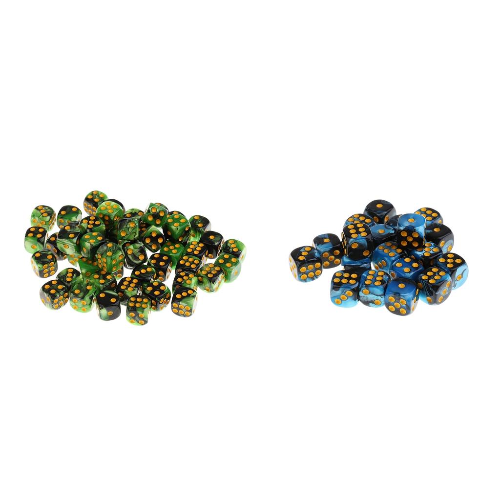 100pcs/Set Acrylic D6 Round Corner Dice 12mm for Party Role Playing Game Toy