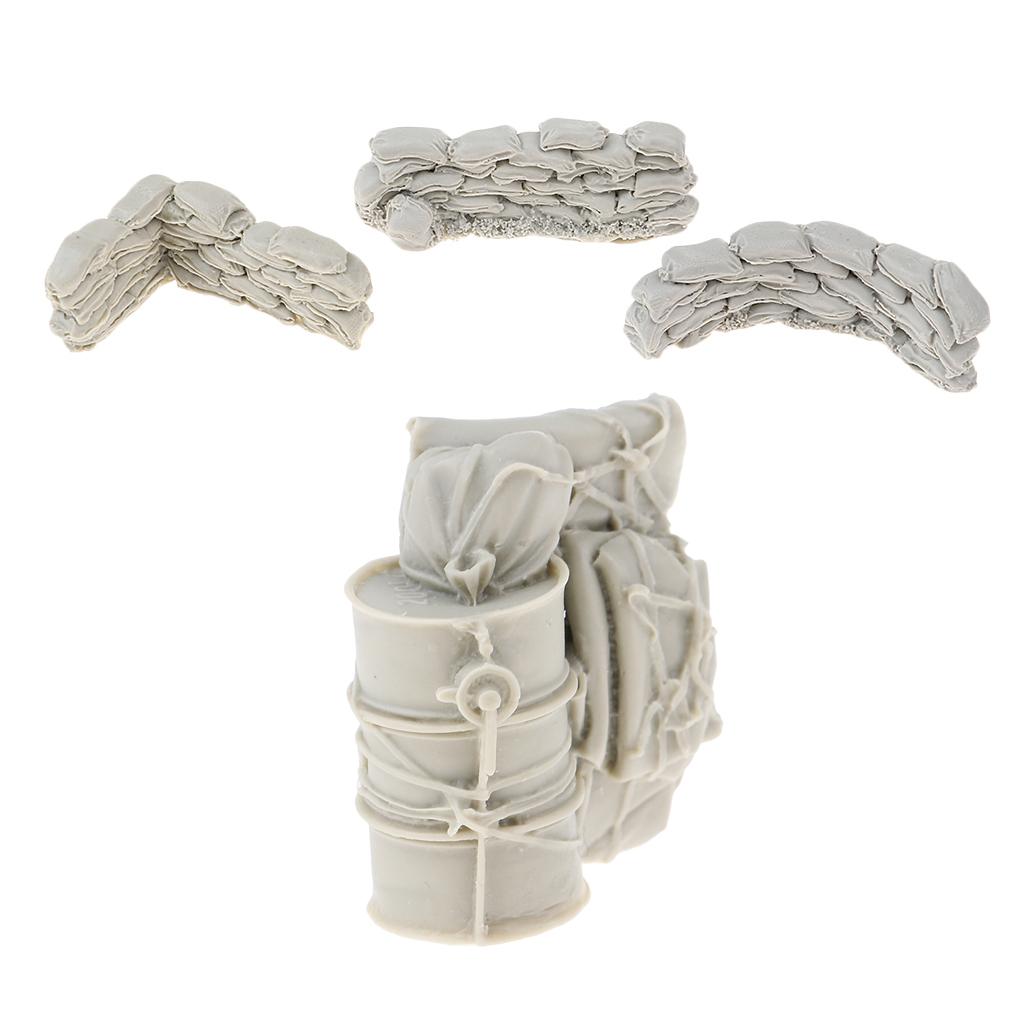 1/35 Resin Soldier Scenario Accessory Sandbag Wall&Oil Drum Canvas Bag Model