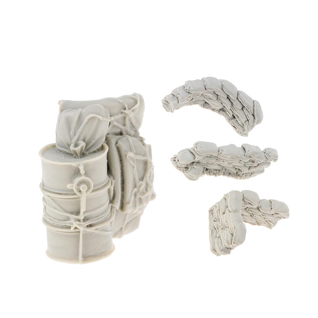 1/35 Resin Soldier Scenario Accessory Sandbag Wall&Oil Drum Canvas Bag Model